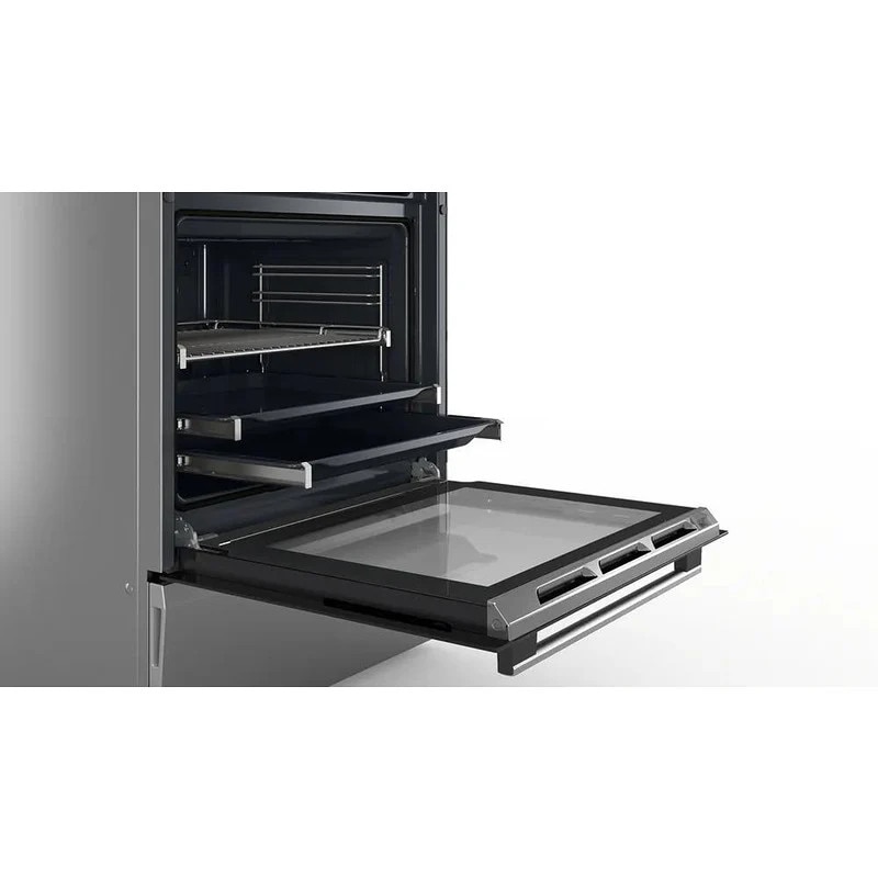 Aragaz Bosch Serie 6 HKS79U250, ceramic/inox, negru argintiu