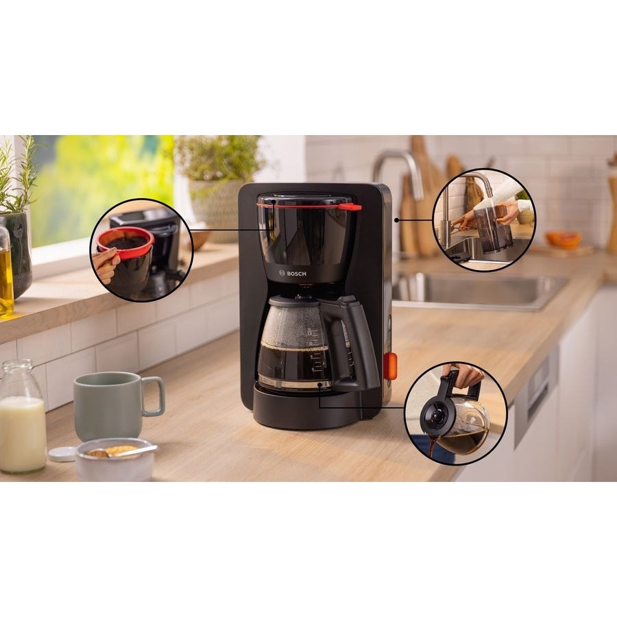 Cafetiera MyMoment TKA3M133, 1.4l, 1200W, 15 cesti, negru