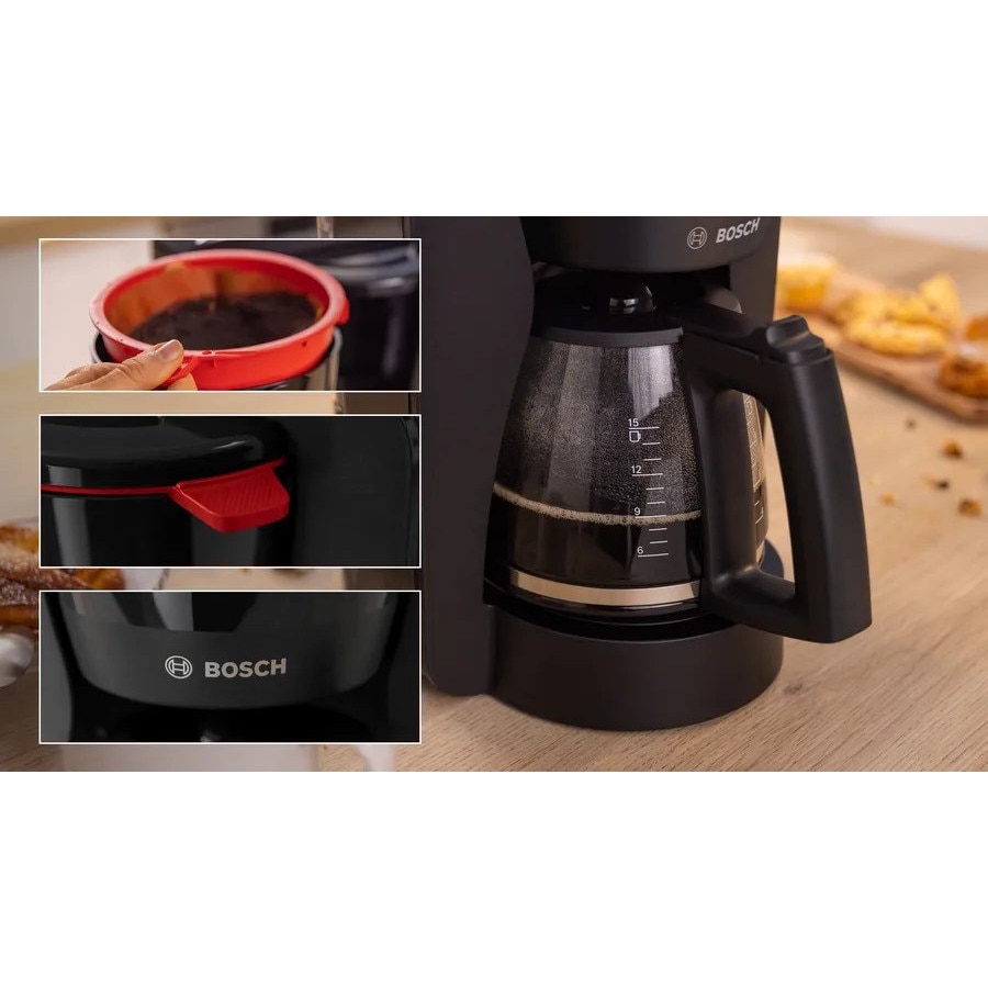 Cafetiera MyMoment TKA3M133, 1.4l, 1200W, 15 cesti, negru