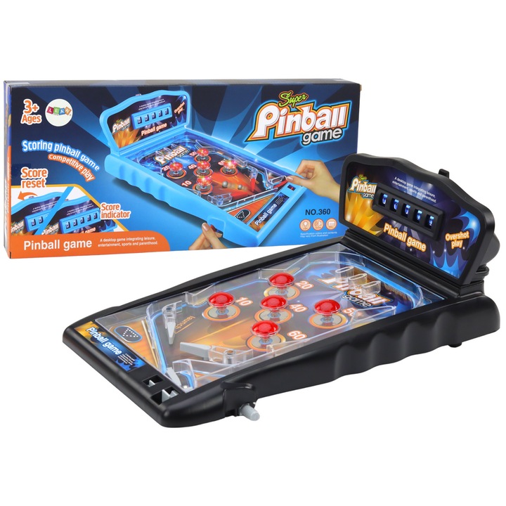 Интерактивна игра Pinball LEAN TOYS, светлини и звуци, табло, 42x26x16.5cm