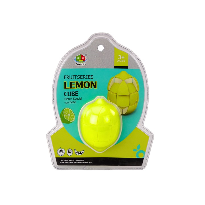 Puzzle Educativ Lemon, LEAN TOYS, Plastic, Galben, 21x19x5cm