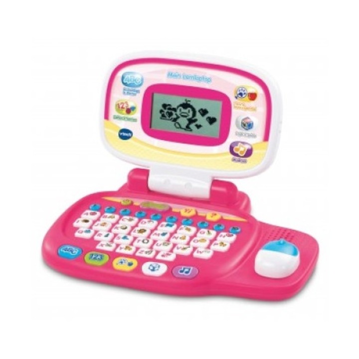 Образователна играчка тип лаптоп за деца, VTech, 80-155454, розово, бяло