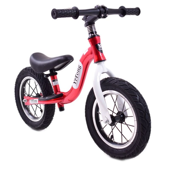 Bicicleta de echilibru SUPER-TOYS KD-11, roti 12", cadru din aluminiu, culoare rosie, set complet