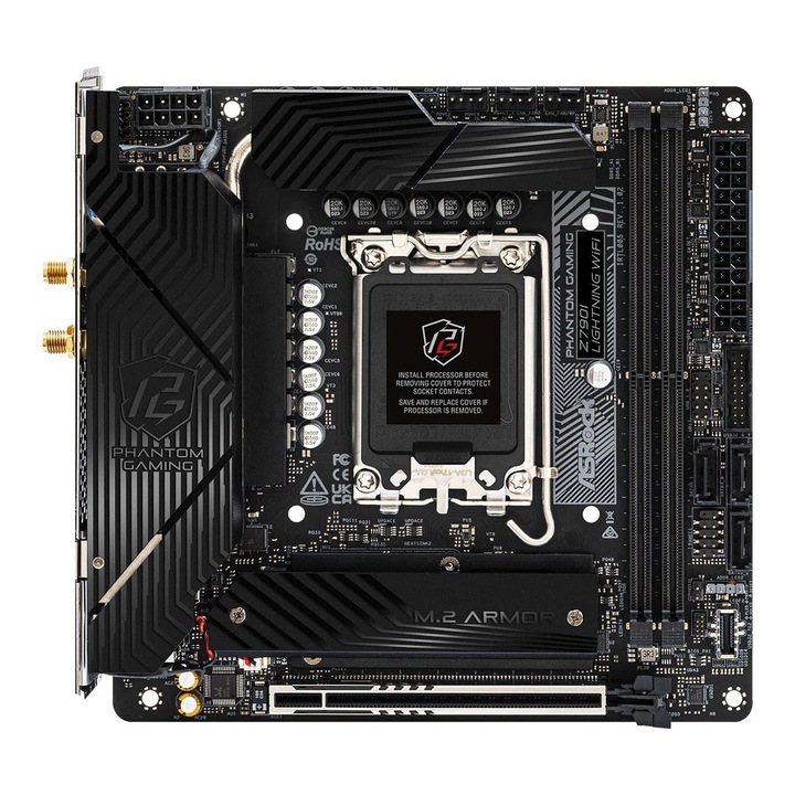 Дънна платка ASROCK Z790I LIGHTNING WIFI, Mini-ITX, Wi-Fi 6E, Bluetooth 5.3, LGA 1700, DDR5, 170x170mm