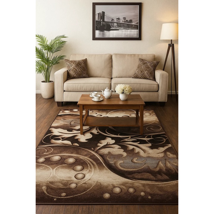 Covor Modern, Home Vista, Luna 1812, Maro / Bej, 200x300 cm