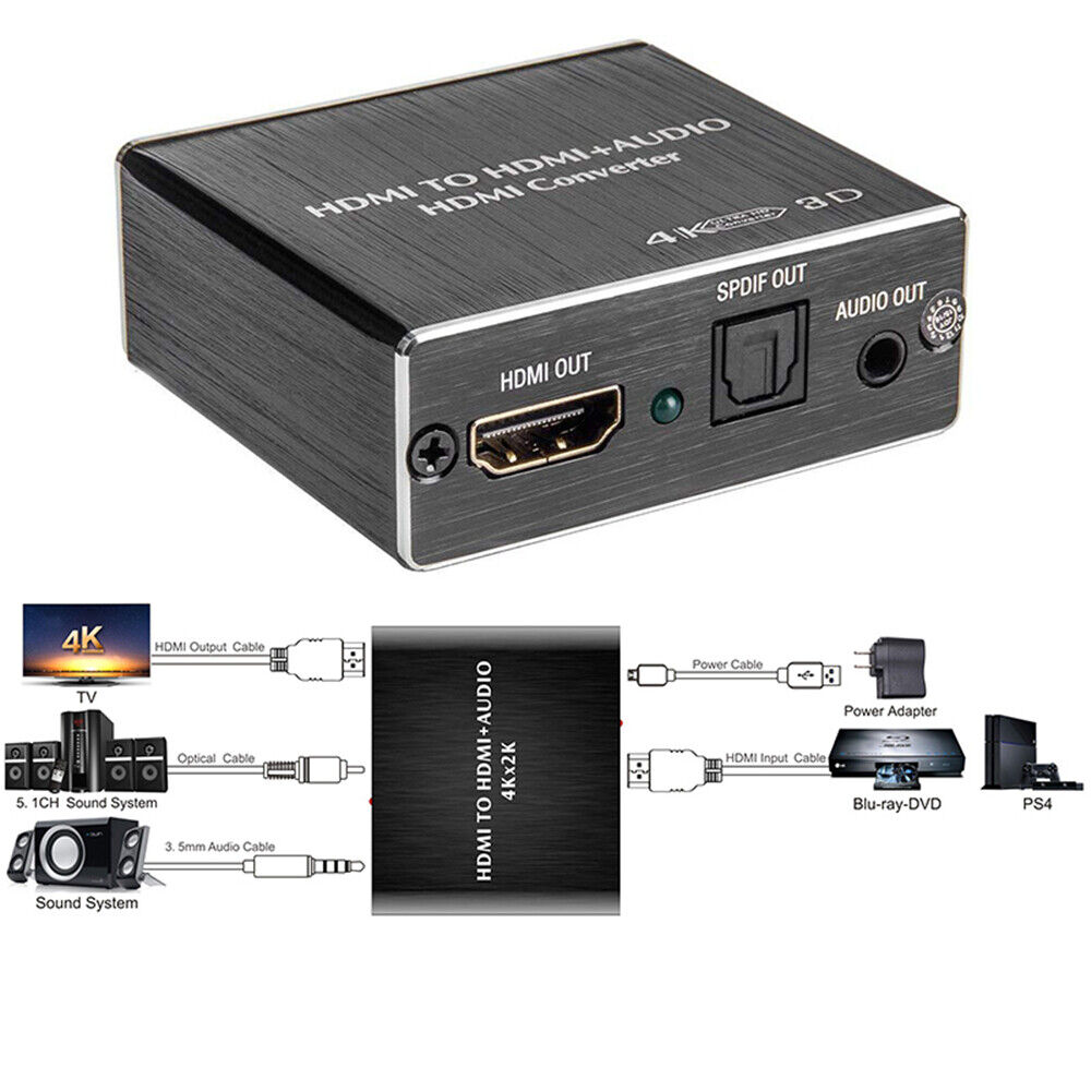 その他 HDMI Digital Audio Decoder HDMI TO HDMI Adaptor Convertor ARC HDMI la HDMI 4K Audio Splitter, XGETOP