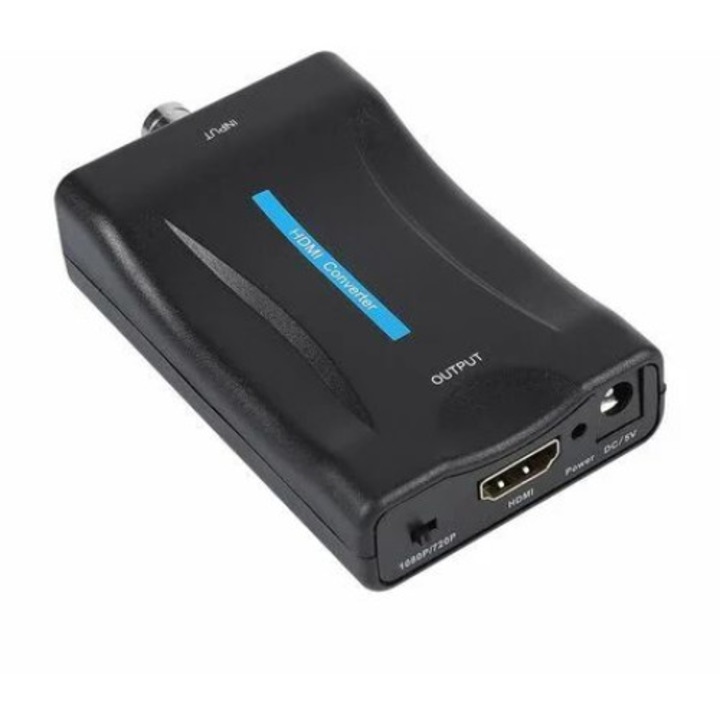 Видео конвертор, QttvbTna, BNC към HDMI, 1080P/720P, черен