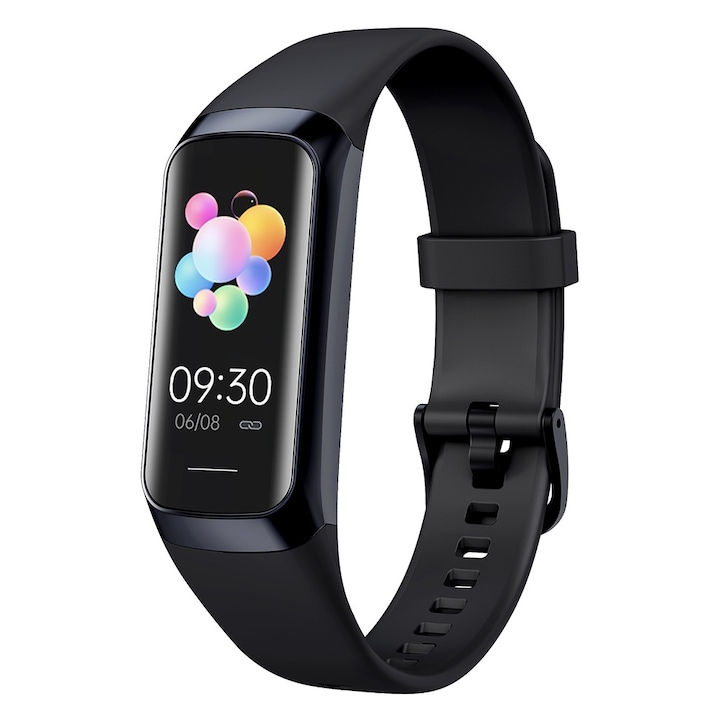 Фитнес гривна, Jormftte, AMOLED екран, ABS/TPU, черен