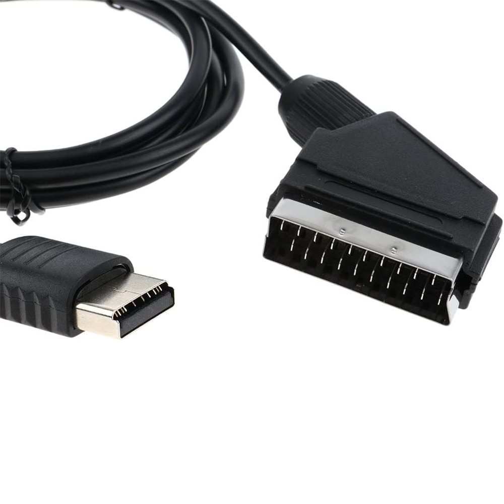 Cablu Scart RGB pentru PS2/PS3/PSOne, ABS, negru, 1.8m - eMAG.ro
