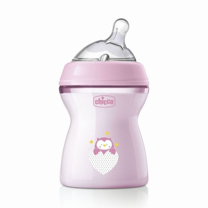 Biberon Chicco NaturalFeeling, 250ml, roz, 2m+