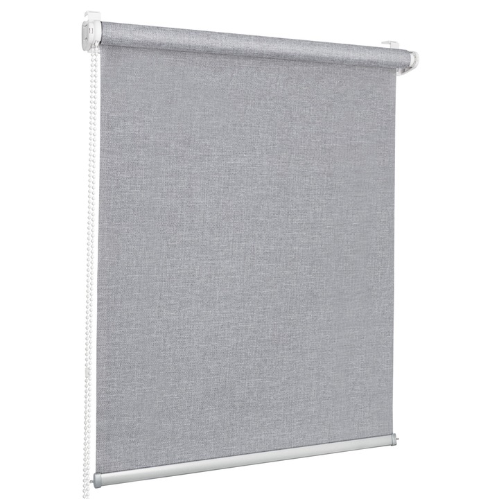 Текстилна ролетна щора, меланж, полупрозрачна, неинвазивен монтаж, тип MIDI SUN, P+R, 35x150 cm, виолетово-сива