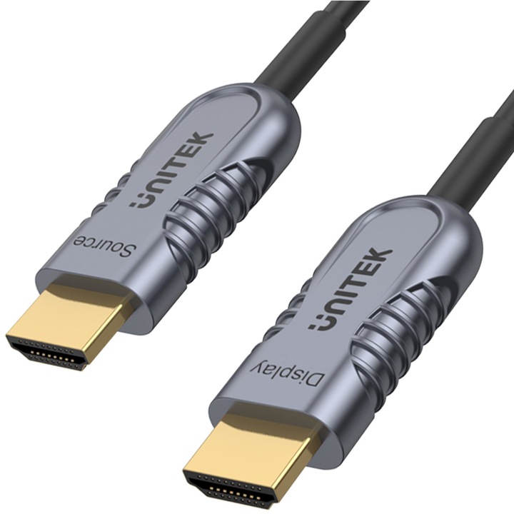 Оптичен HDMI кабел, Unitek, 8K 120Hz, 40m, черен/сив