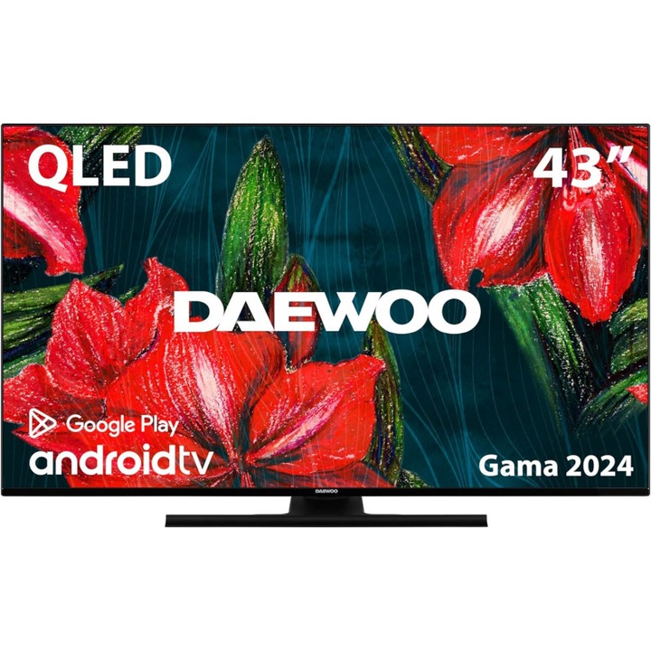 Телевизор Daewoo D43DH55UQMS, ANDROID TV, 3840x2160 UHD-4K, QLED, 43 inch, 106 см, Черен