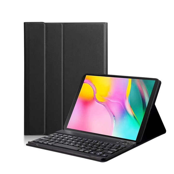 Калъф с клавиатура Techsuit CozyTab, За Samsung Galaxy Tab A9, Черен