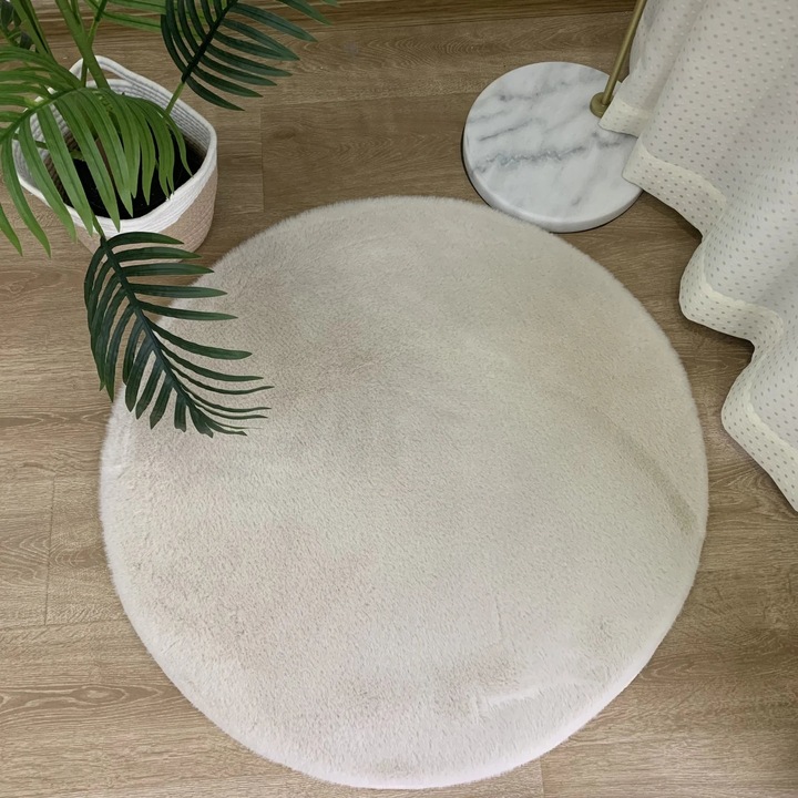 Килим Home Vista, Lop 050, Кръгъл, Кремав, 100x100 см