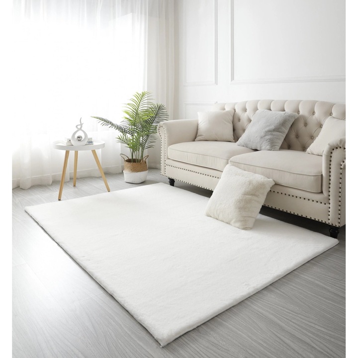Килим против плъзгане, Home Vista, Lop 060, Бял, 200x300 см