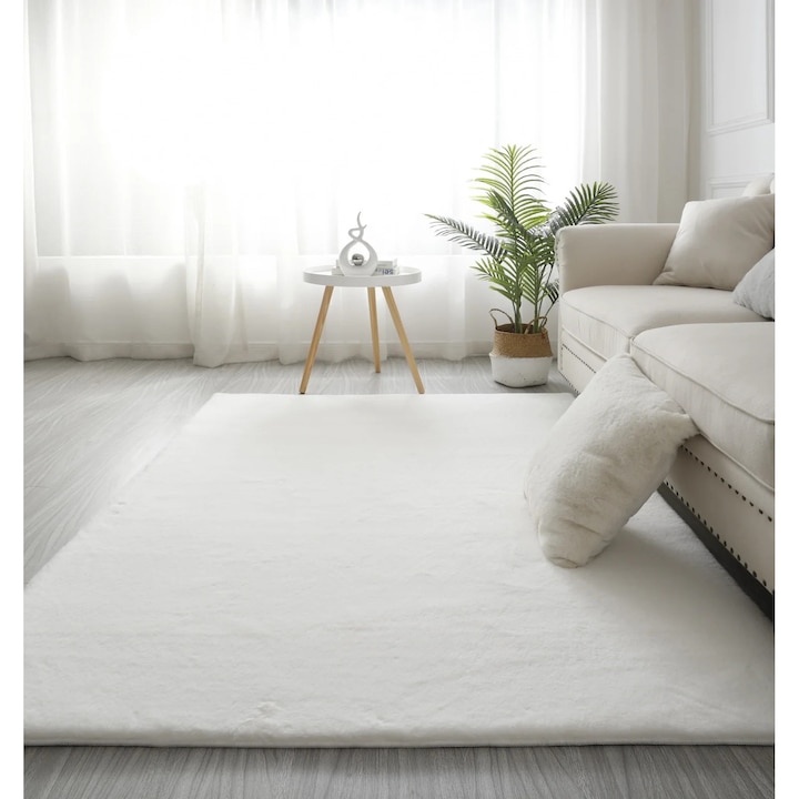 Covor Blanita Antiderapanta, Home Vista, Lop 060, Alb, 60x100 cm