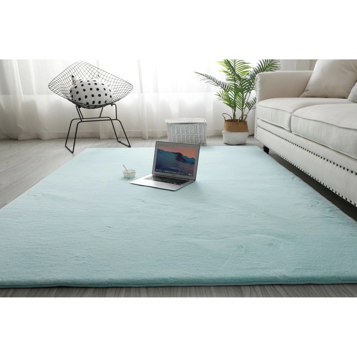 Csúszásgátló szőrmeszőnyeg, Home Vista, Lop 049, Menta, 80x150 cm