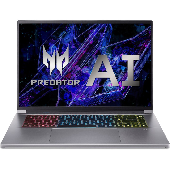 Лаптоп Acer Predator Triton Neo 16 PTN16-51-93CL с Intel Core Ultra 9 185H (3.8/5.1GHz, 24M), 32 GB, 2 TB M.2 NVMe SSD, NVIDIA RTX 4070 8GB GDDR6 DLSS 3, Windows 11 Home, Сребрист