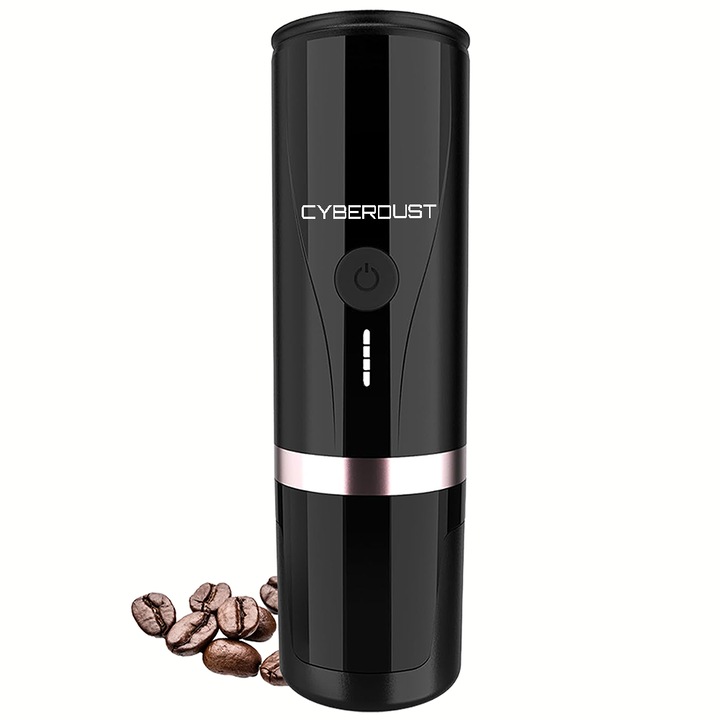 Minipresso CYBERDUST, Espressor portabil, Compatibil cu cafea macinata si capsule de cafea, Cafetiera electrica manuala, Portabil, Incarcare prin USB, Potrivit pentru calatorie de afaceri, Camping, Calatorii lungi, Drumetii
