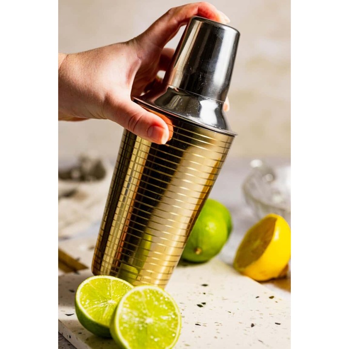Cocktail shaker, inox, auriu, 500ml