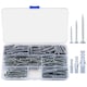 Set dibluri si suruburi JENUOS, 164 piese, pentru lemn, beton, caramida, gri