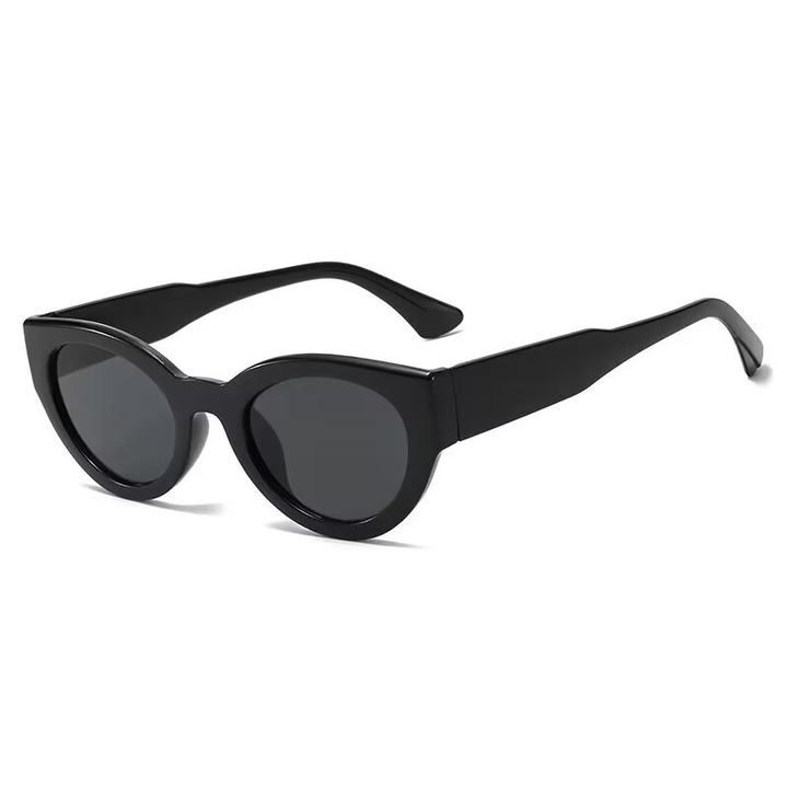 Női napszemüveg, Cat Eye, ultra könnyű, fekete, 143x47mm