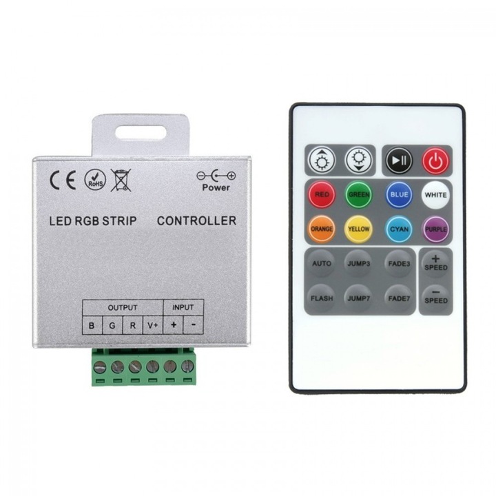 Controller banda LED RGB, 12V, 360W, telecomanda IR 24 taste