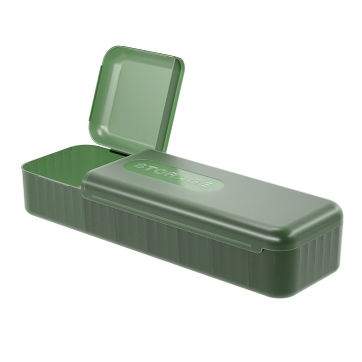 Husa Depozitare Cabluri si Accesorii Electronice cu capac, Capacitate mare de stocare, AllizBan, Verde