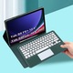 Touchpad billentyűzet tok Samsung Galaxy Tab S9 FE+ és Galaxy Tab S9 Plus 12,4" vezeték nélküli, Bluetooth, 7 színű háttérvilágítás, tollal, egérrel, szilikon billentyűzet membránnal, sötétzöld