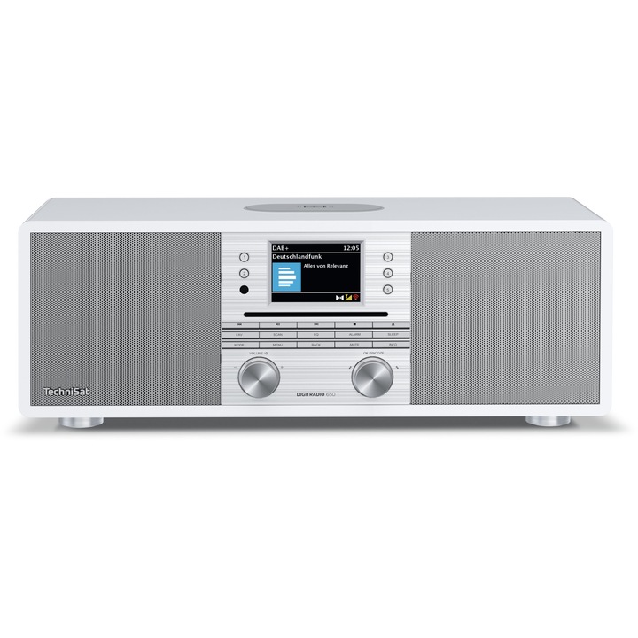 Hi-Fi система Spotify TechniSat, DIGITRADIO 650, Amazon Music, Bluetooth, DAB+, интернет радио - 2 x 20W + 1 x 30W безжично зареждане QI бяло/сребристо