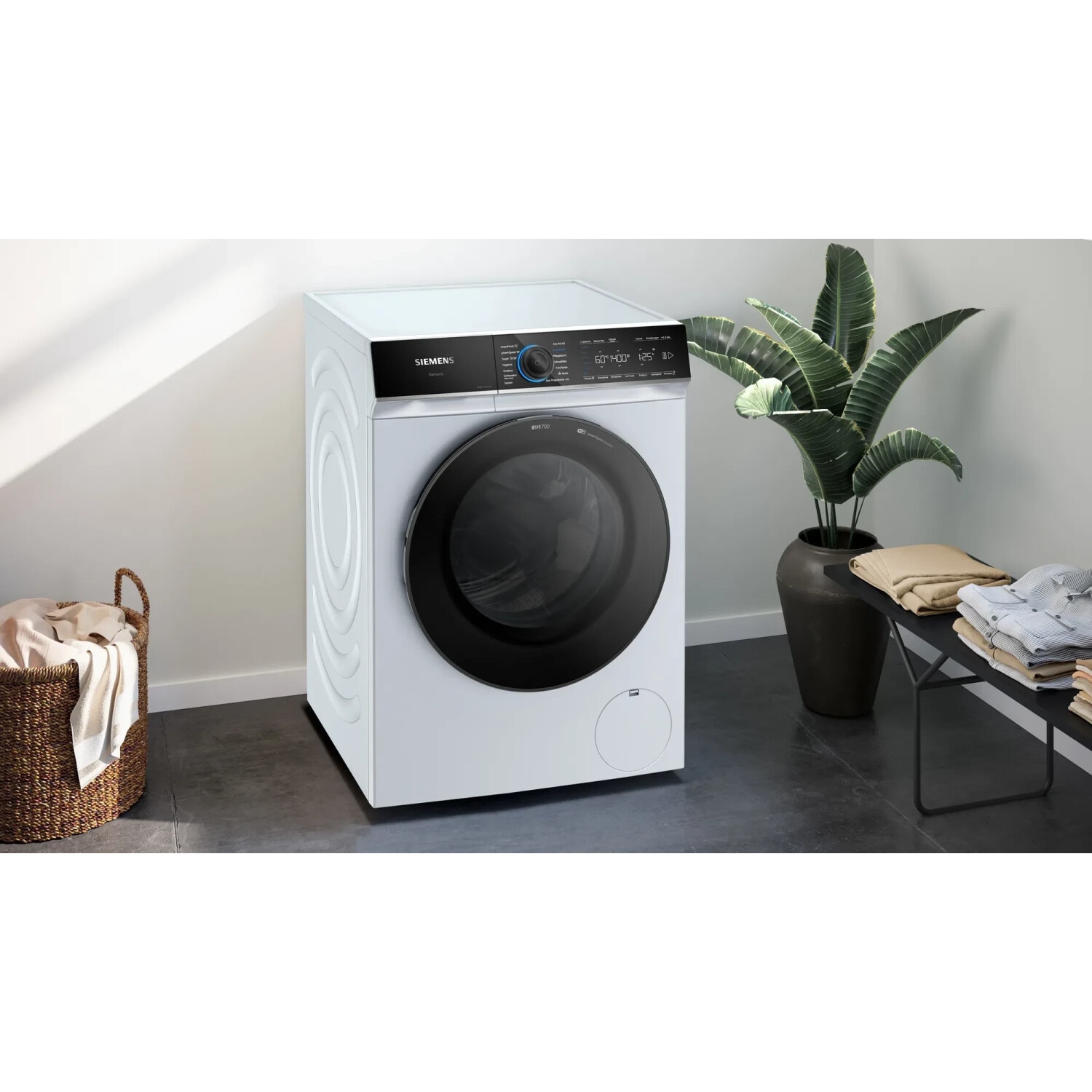 Masina De Spalat Rufe Frontala Siemens IQ700 WG44B200EX, 9 Kg, Clasa A, 1400 Rpm, Aquastop, SpeedPack XL, Alb