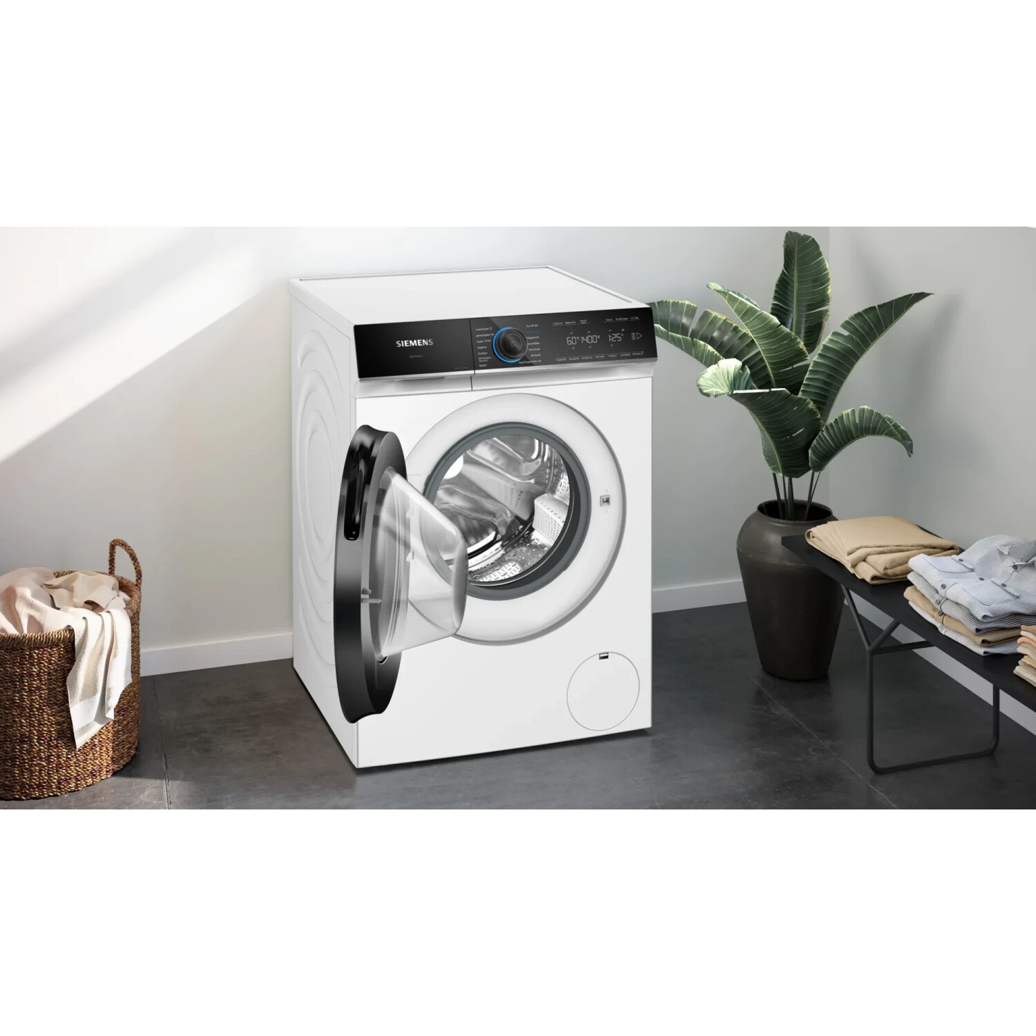 Masina De Spalat Rufe Frontala Siemens IQ700 WG44B200EX, 9 Kg, Clasa A, 1400 Rpm, Aquastop, SpeedPack XL, Alb