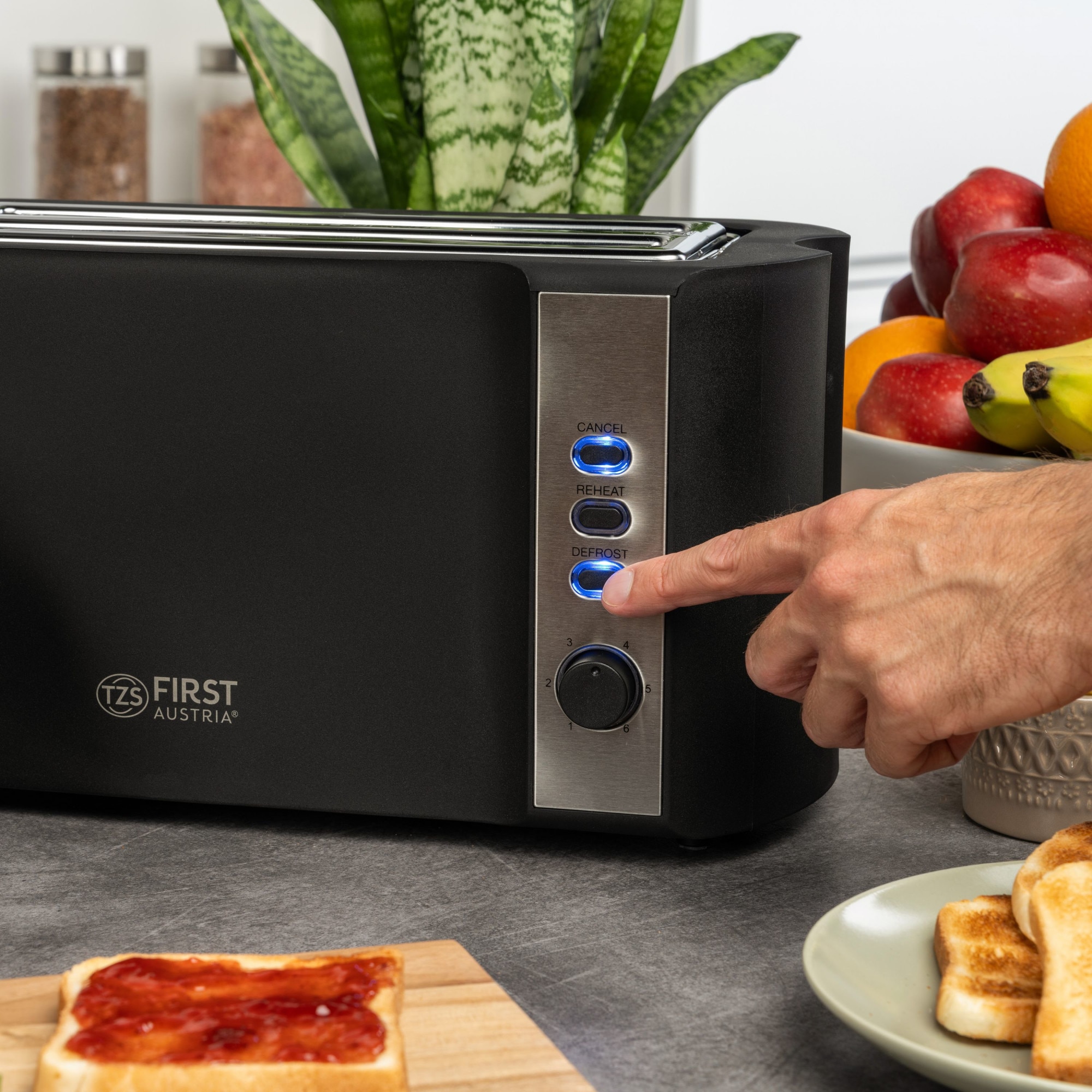 First Toaser Toaster TZS First Austria 4 felii Fanta Lunga, 6 trepte rumenire ...