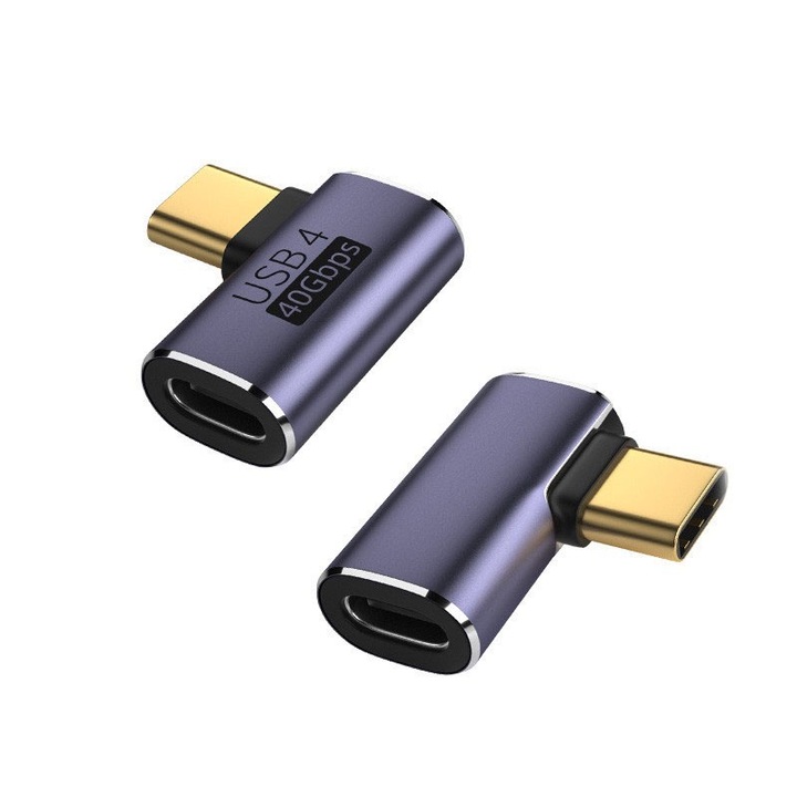 Комплект от 2 адаптера JENUOS, USB Type-C, 40Gbps, 100W зареждане, син