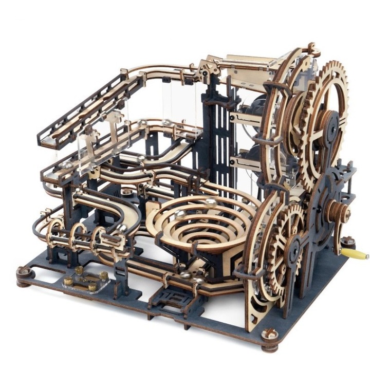 3D puzzle, WALALLA, elektromos blokkok, gyerekeknek/felnőtteknek, 253 db, barna