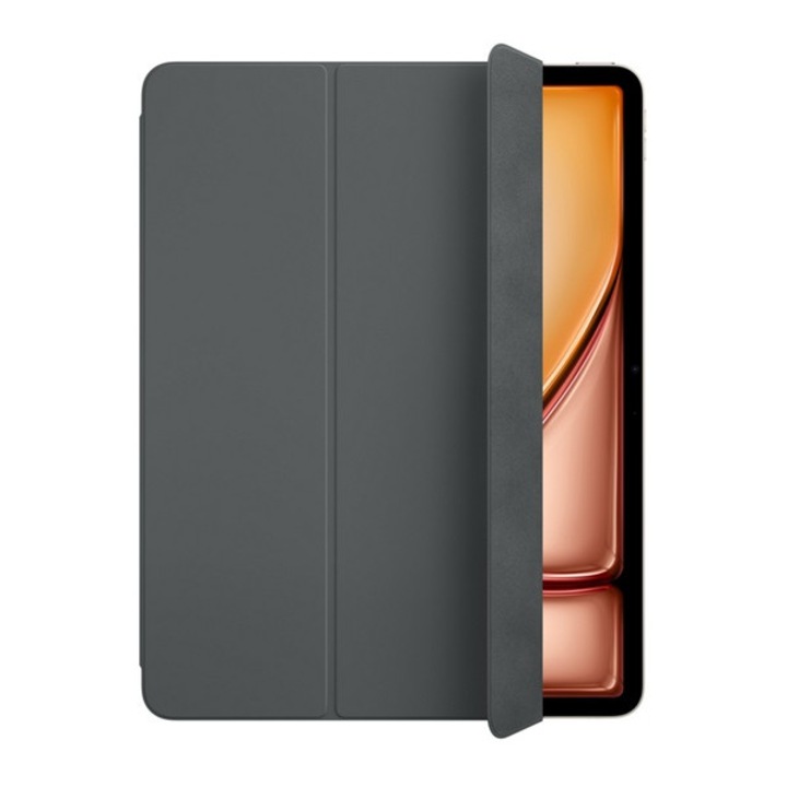 Apple smart folio tabletvédő álló, bőr hatású, aktív flip, oldalra nyíló, trifold, asztali tartó, szénszürke, kompatibilis: Apple IPAD Air 13, 2025, / IPAD Air 13, 2024