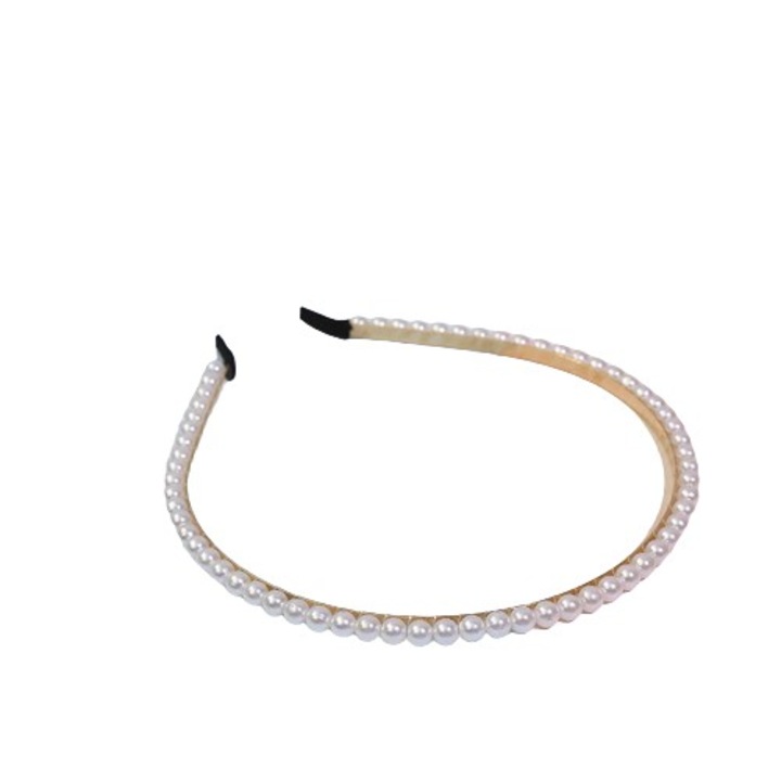 Kézzel készített gyöngy fejpánt, elegáns, 13 cm átmérőjű