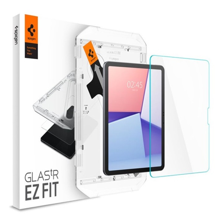 Spigen ez fit hd képernyővédő üveg, 2.5d, tokbarát, ultravékony, 0.2mm, 9h + segédkeret, átlátszó, kompatibilis: Apple IPAD Air 11, 2025, / IPAD Air 11, 2024