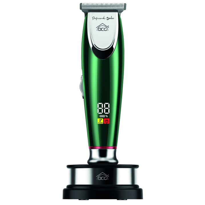 Машинка за подстигване и бръснене DCG HSM-1101, LED дисплей, 4 приставки, Зелен