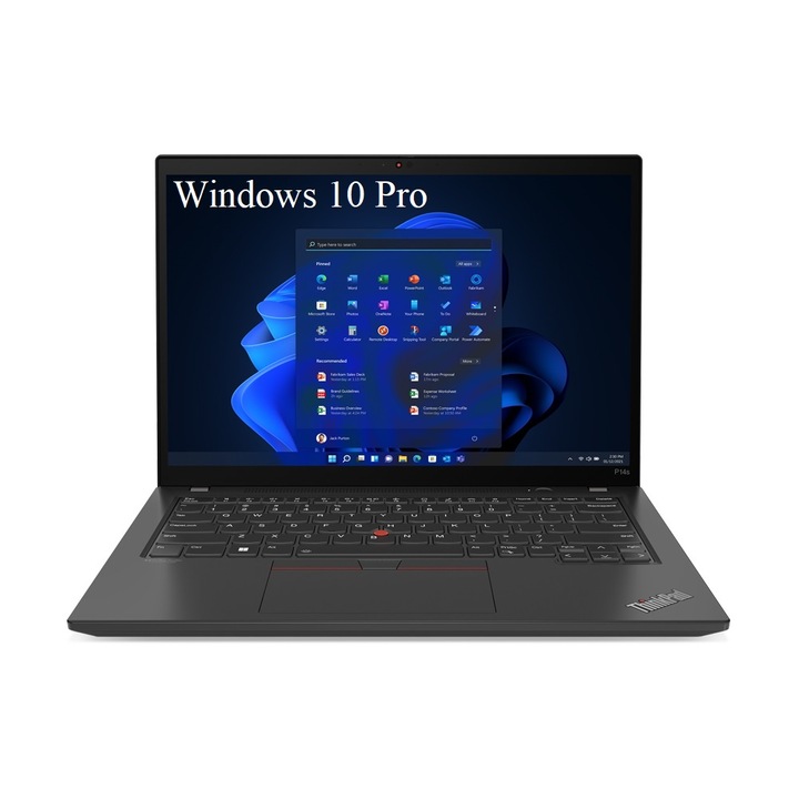 Laptop Lenovo ThinkPad P14s Gen 3 (Intel), 14" WUXGA 1920x1200 IPS 300nits, Intel Core i7-1270P 12-core, 16 GB DDR4, 512 GB SSD m2 PCIe, Windows 10 Pro, Black, Fara Camera