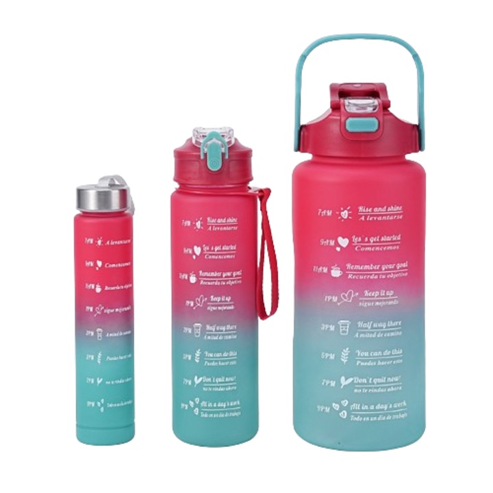 Vizeskanna készlet, piros és kék gradiens, 2000 ml, 800 ml, 280 ml