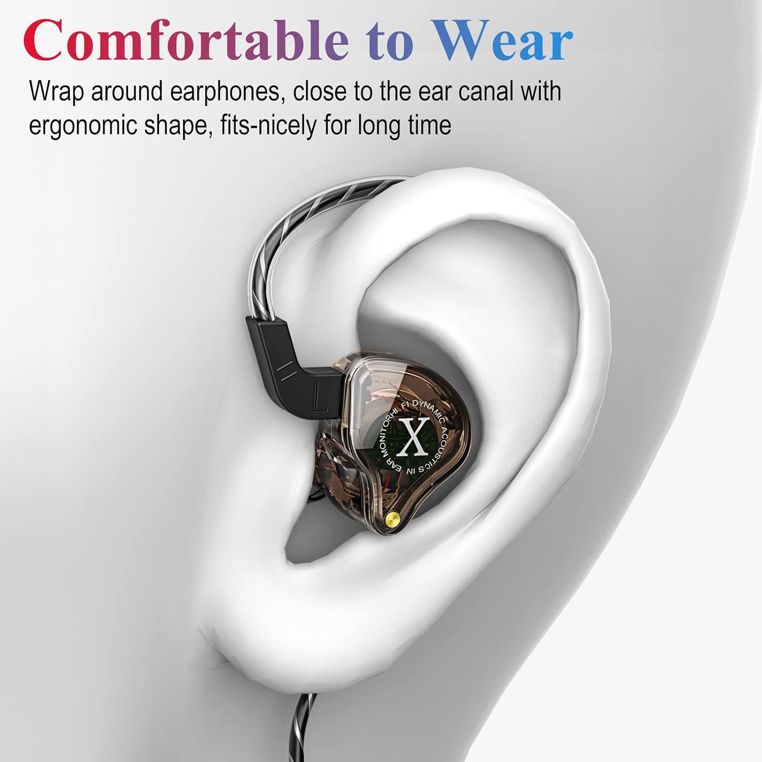 Casti In-Ear Nybgyy, Sport, Control Integrat, Negru, 120cm