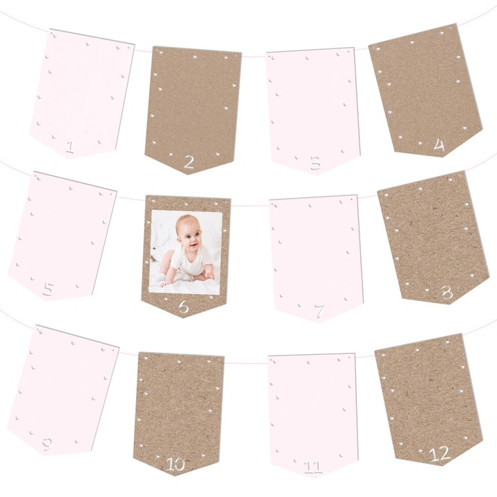 Banner, PartyCollection, 18,5x13 cm, rózsaszín