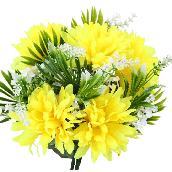 PartyCollection művirág szett, sárga/fehér