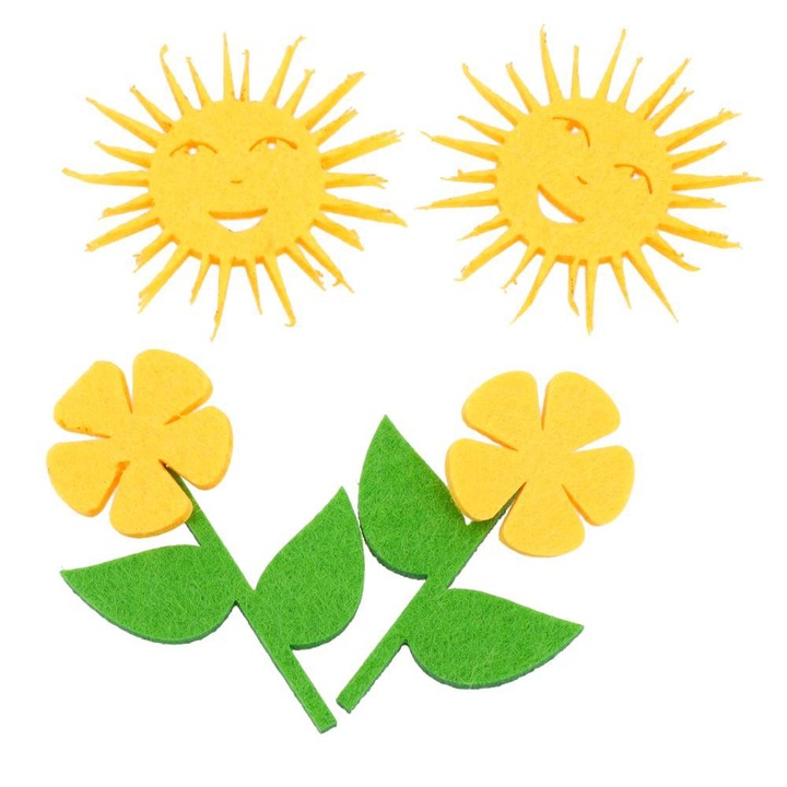 PartyCollection dekorációs kiegészítő készlet, zöld és sárga, 6x5cm