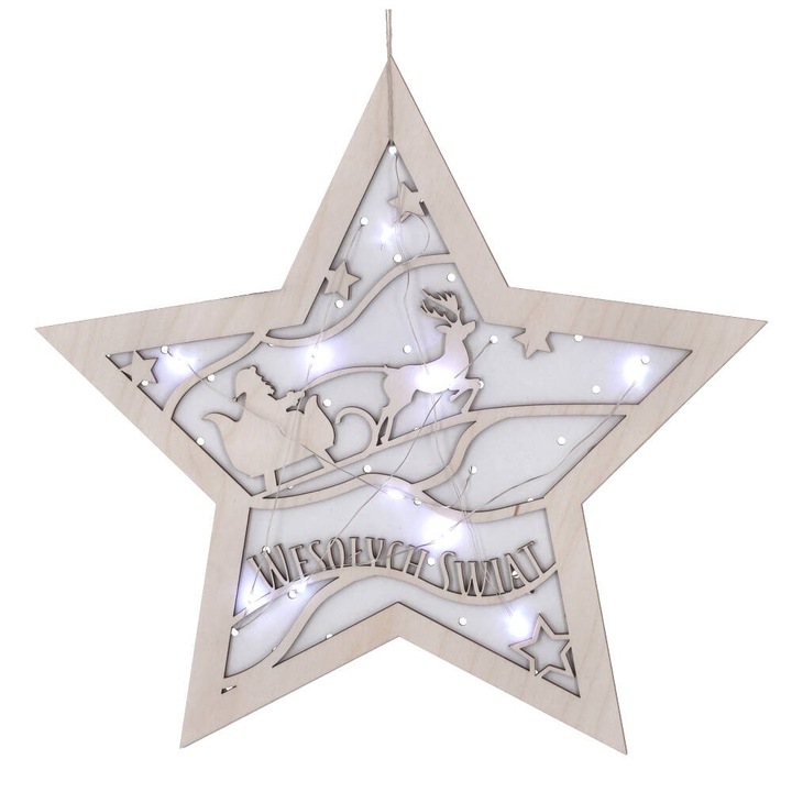 Instalatie de Craciun, PartyCollection, stea 3D, 29cm