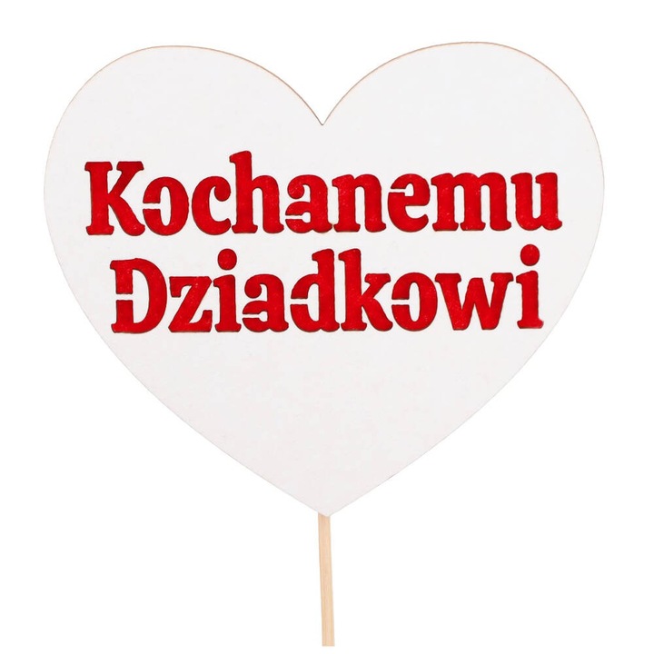 Topper inima PartyCollection, 3D, rosu, 10x8cm