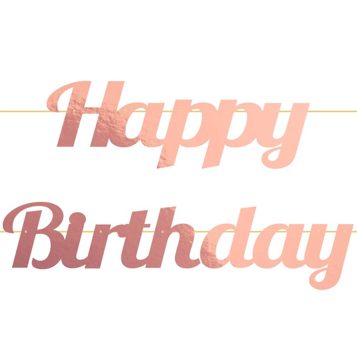 Dekoratív füzér, PartyCollection, Boldog születésnapot, 2,5 m, rózsaszín