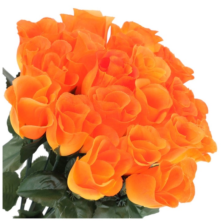 20 db műrózsa csokor PartyCollection, Rugalmas, 30 cm, Narancs